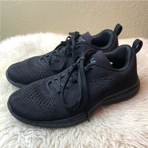 APL Black Athletic Running Shoes with Breathable Knit Upper